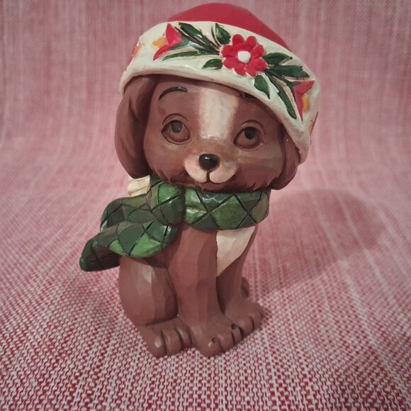 Jim Shore Heartwood Creek Mini #6004296 CHRISTMAS PUPPY IN HAT Scarf - Picture 2 of 7